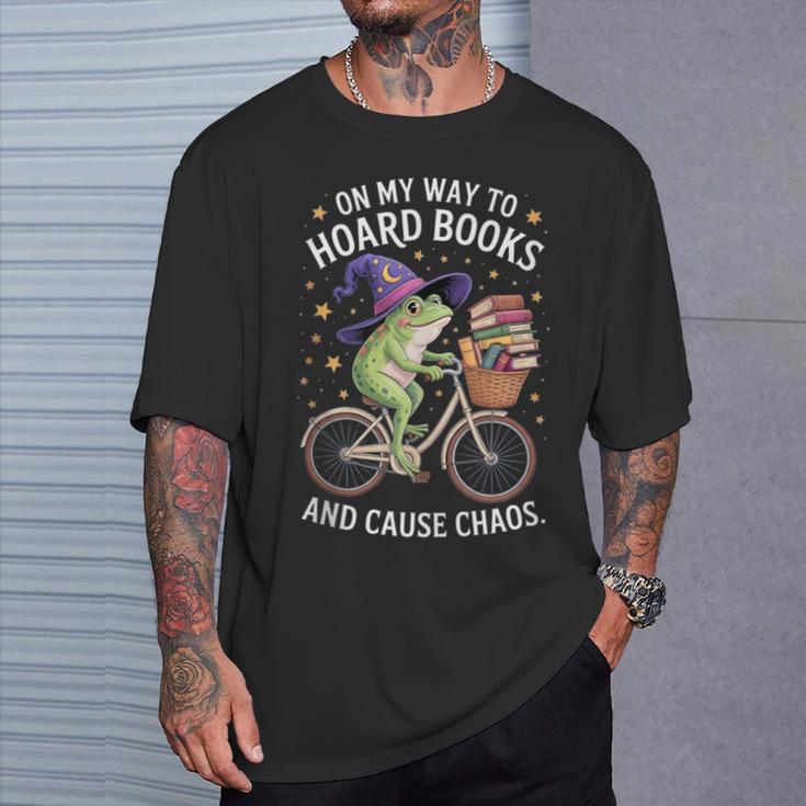 On My Way To Hoard Books And Cause Chaos Frog T-Shirt Gifts for Him On My Way To Hoard Books And Cause Chaos Frog T-Shirt Gifts for Him