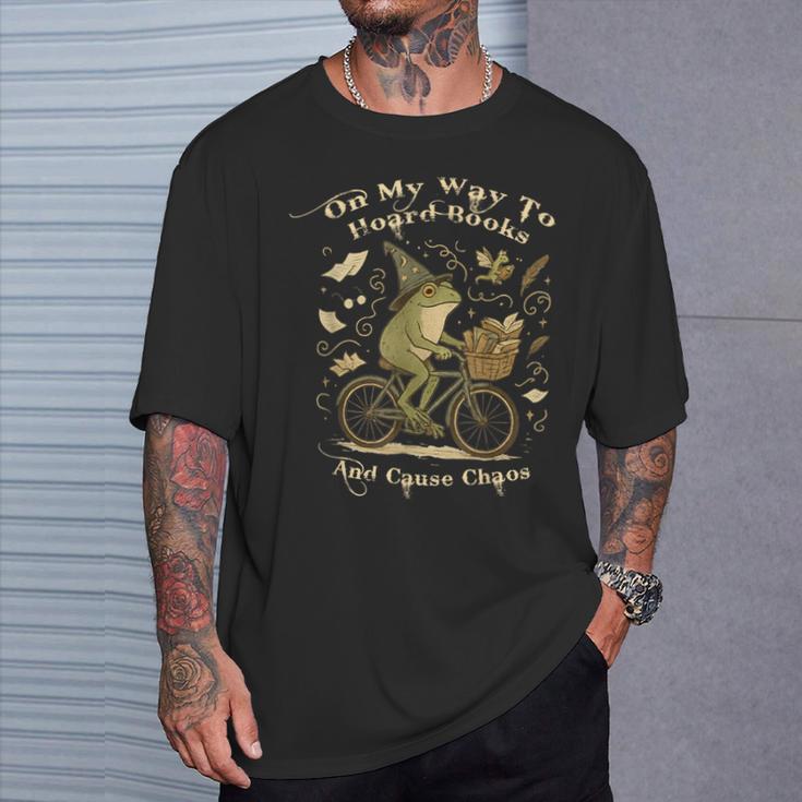 On My Way To Hoard Books And Cause Chaos Tom Foolery Frog T-Shirt Gifts for Him On My Way To Hoard Books And Cause Chaos Tom Foolery Frog T-Shirt Gifts for Him