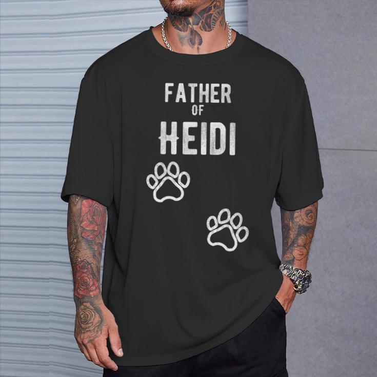 Hombre Father Of Heidi – Perro Cachorro Personalizado Nombre Gráfico Camiseta unisex Regalos para él