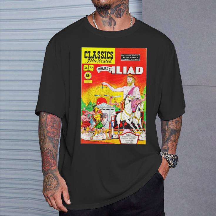 The Iliad Homer Vintage Comic Book Cover T-Shirt Gifts for Him
