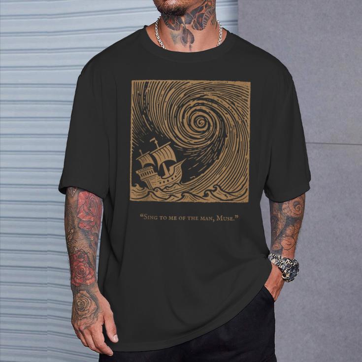 Iliad Odyssey Homer Ancient Greek History Book Odyssey T-Shirt Gifts for Him Iliad Odyssey Homer Ancient Greek History Book Odyssey T-Shirt Gifts for Him