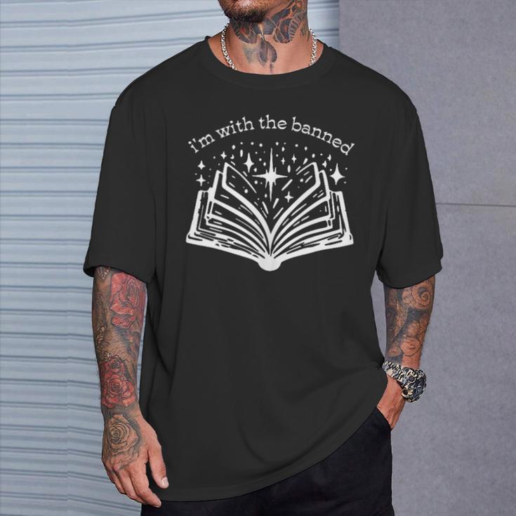 I'm With The Banned Fight Book Bans Reader Activist Reading T-Shirt Gifts for Him