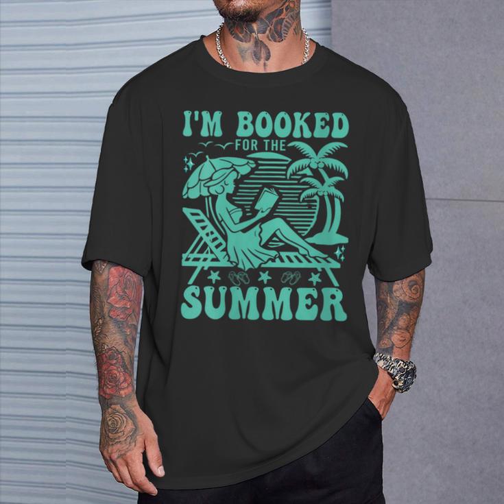 I'm Booked For The Summer Vacation Beach Book Lover T-Shirt Gifts for Him