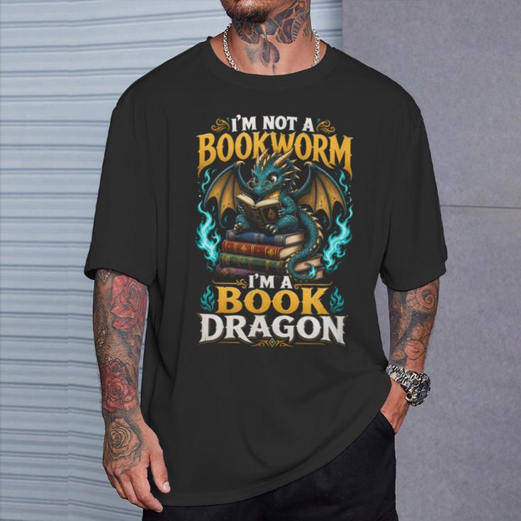 I'm Not A Bookworm I'm A Book Dragon T-Shirt Gifts for Him
