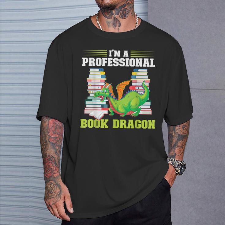 I'm a Professional Book Dragon Mythical Creatures T-Shirt Gifts for Him