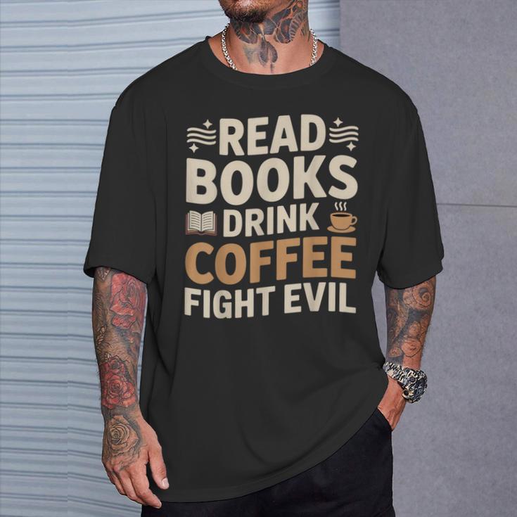 Introvert Reader Coffee Lover Book Shirt T-Shirt Gifts for Him Introvert Reader Coffee Lover Book Shirt T-Shirt Gifts for Him