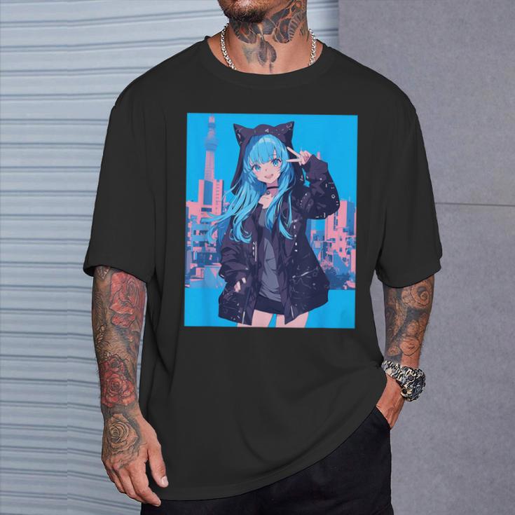 Japanese Anime Girl 日本のアニメの女の子 Tシャツ 彼への贈り物