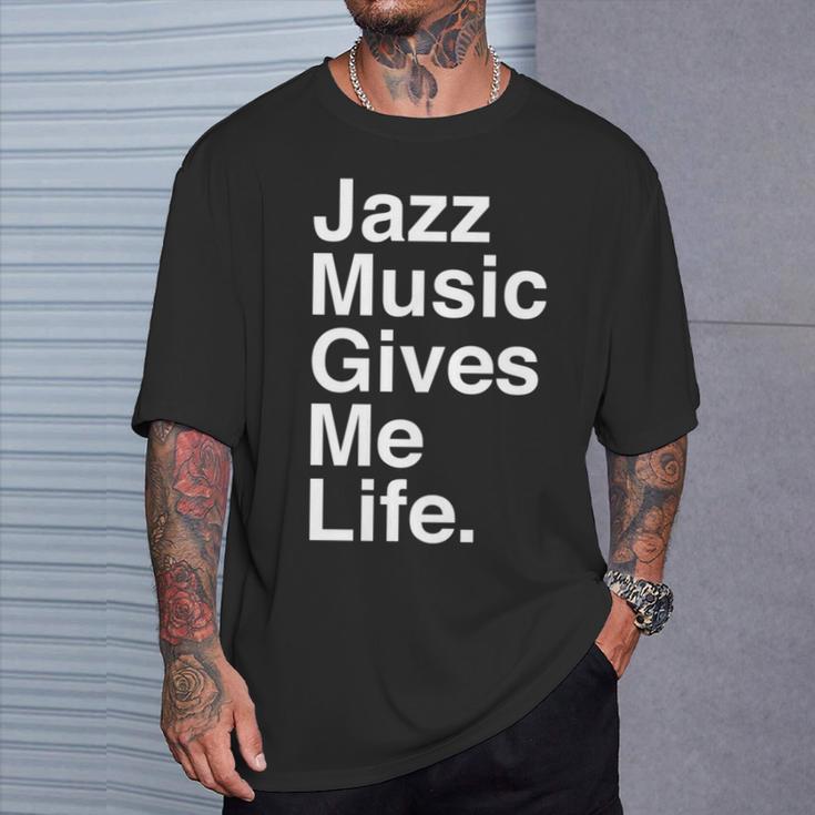 Jazz Music Gives Me Life Quote 長袖tシャツ Tシャツ 彼への贈り物