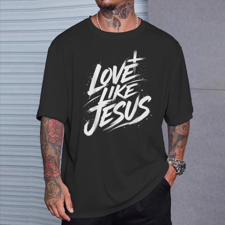 Jesus Love Like Jesus 十字架 クリスチャン Tシャツ 彼への贈り物