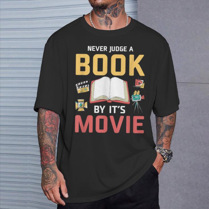 Never Judge A Book By It's Movie Reading T-Shirt Gifts for Him Never Judge A Book By It's Movie Reading T-Shirt Gifts for Him