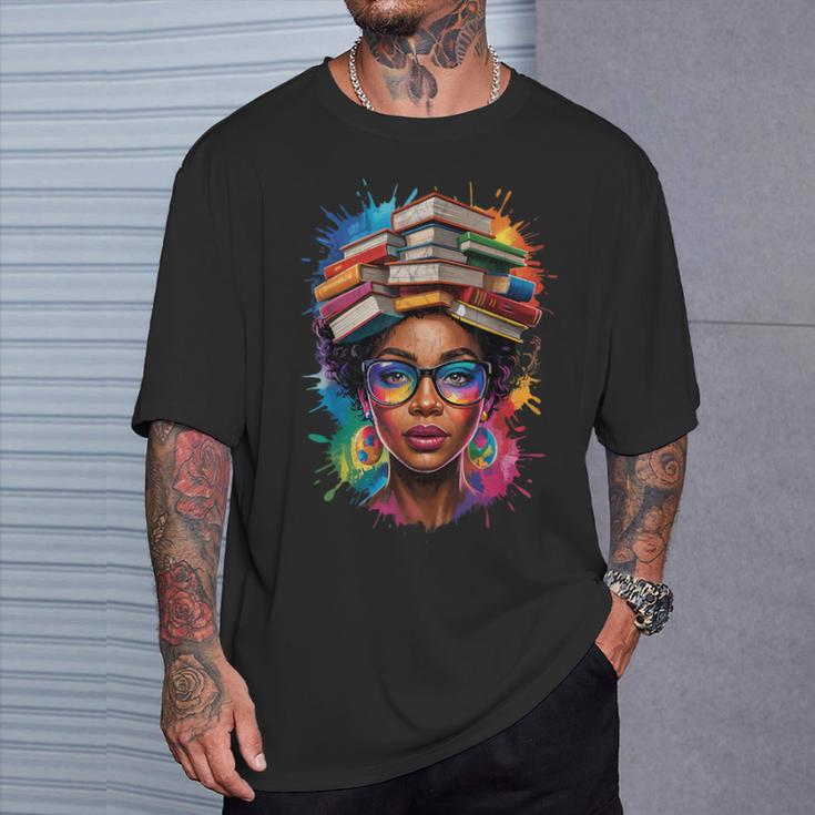 Juneteenth Educated Melanin Queen Afro Women Book Lover T-Shirt Gifts for Him