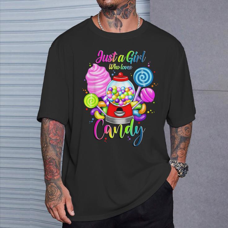 Just A Girl Who Loves Candy、レインボースイーツテスターギフト Tシャツ 彼への贈り物