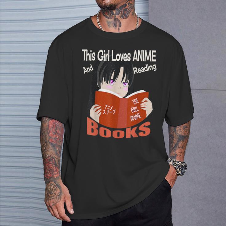 Just A Girl Who Loves Anime And Reading Books T-Shirt Gifts for Him
