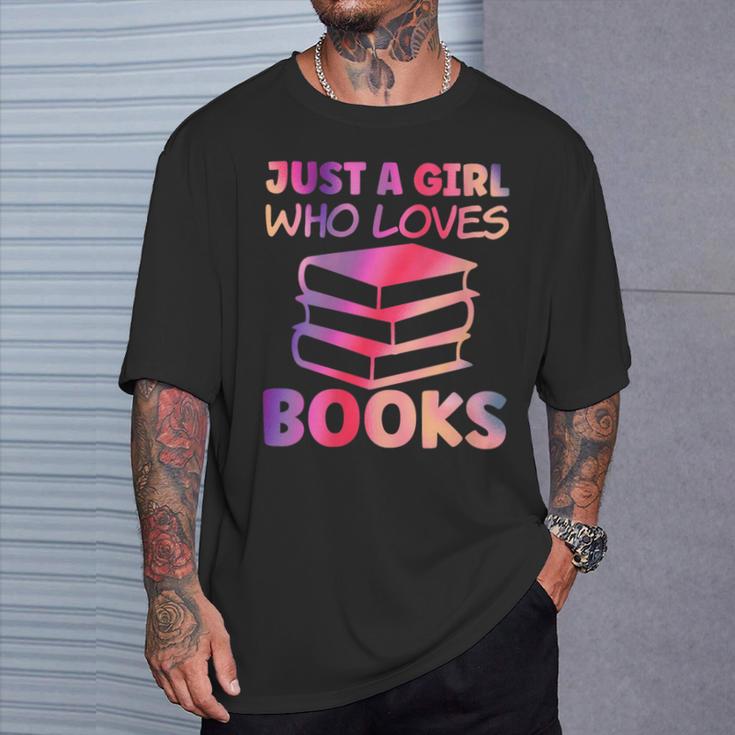 Just A Girl Who Loves Books T-Shirt Gifts for Him