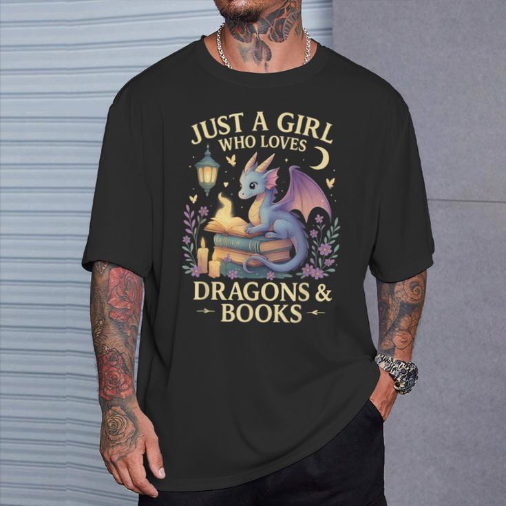 Just a Girl Who Loves Cute Dragons And Books T-Shirt Gifts for Him
