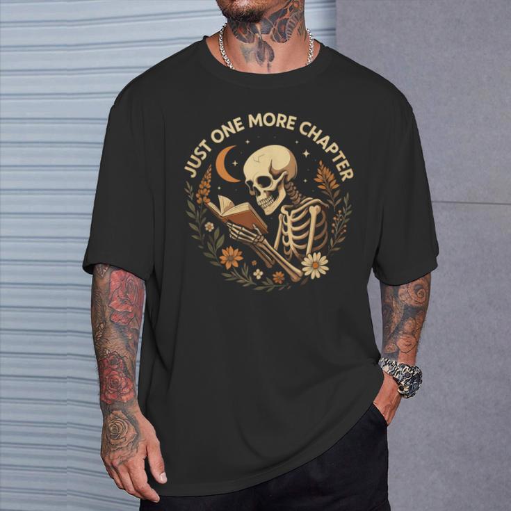 Just One More Chapter Book Lover Bookish Reading Skeleton T-Shirt Gifts for Him Just One More Chapter Book Lover Bookish Reading Skeleton T-Shirt Gifts for Him