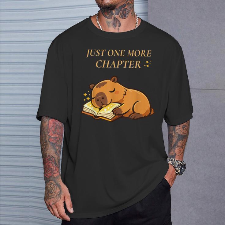 Just One More Chapter Capybara With Book T-Shirt Gifts for Him