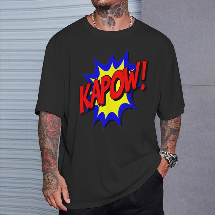 KAPOW Action Super Hero Retro Comic Book Bubble Superhero T-Shirt Gifts for Him KAPOW Action Super Hero Retro Comic Book Bubble Superhero T-Shirt Gifts for Him