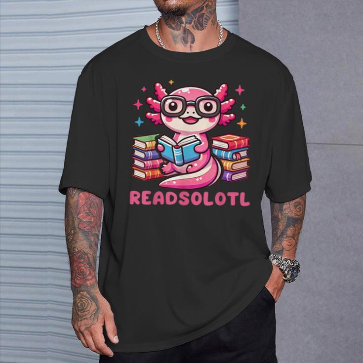 Kawaii Axolotl Readsolotl Book Lover Reading Bookworm Girls T-Shirt Gifts for Him Kawaii Axolotl Readsolotl Book Lover Reading Bookworm Girls T-Shirt Gifts for Him
