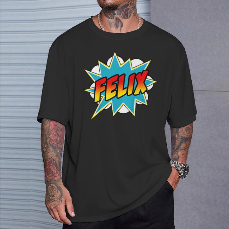 Kids Boys Felix Comic Book Superhero Name T-Shirt Gifts for Him Kids Boys Felix Comic Book Superhero Name T-Shirt Gifts for Him