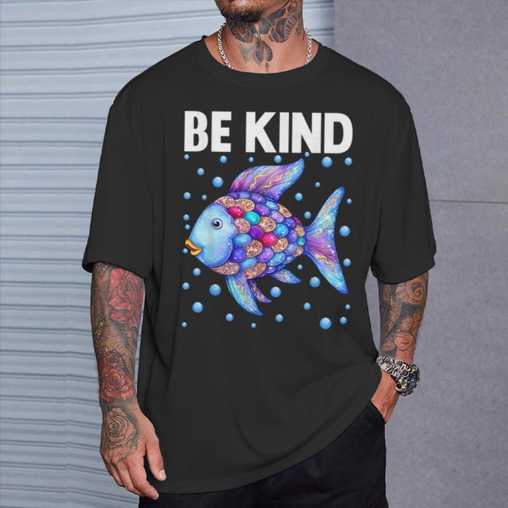 Be Kind Rainbow Scale Fish Teacher Reading Book Toddler T-Shirt Gifts for Him Be Kind Rainbow Scale Fish Teacher Reading Book Toddler T-Shirt Gifts for Him
