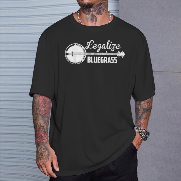 Legalize Bluegrass Banjo ビンテージヒッピーブルーグラス 音楽ファン Tシャツ 彼への贈り物