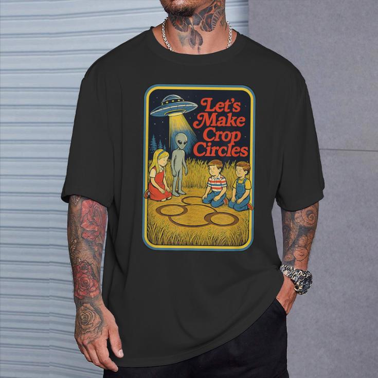 Let's Make Crop Circles 面白い レトロ ヴィンテージ エイリアン Ufo Tシャツ 彼への贈り物
