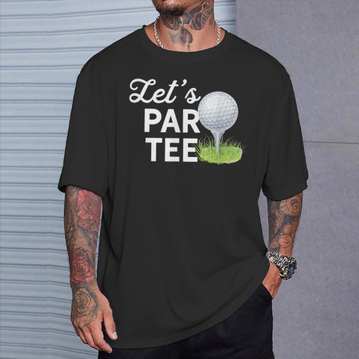 Let's Par ゴルフボール ティーピン付き 面白いゴルフクラブtシャツ Tシャツ 彼への贈り物