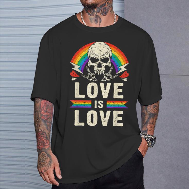 Lgbtプライド、レインボー、ハードギター音楽 Tシャツ 彼への贈り物