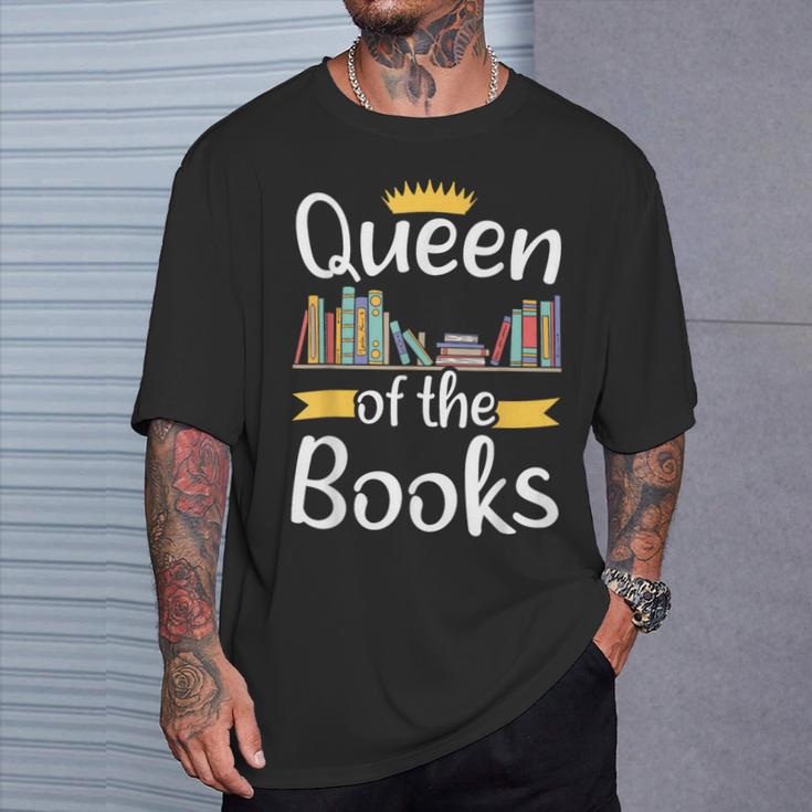 Librarian Queen Of The Books Book Reading Library T-Shirt Gifts for Him Librarian Queen Of The Books Book Reading Library T-Shirt Gifts for Him