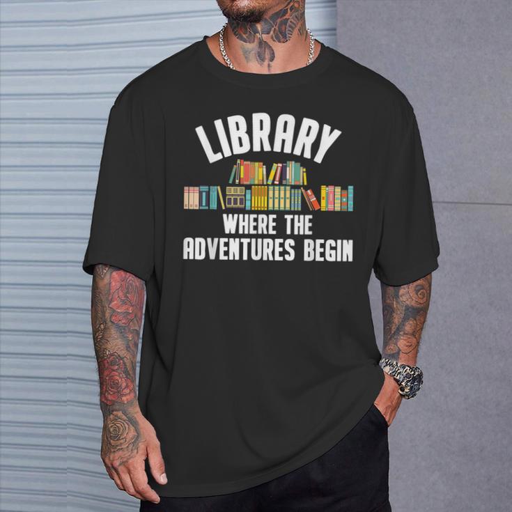 Library Art For Men Women Bookworm Reading Book Lovers T-Shirt Gifts for Him