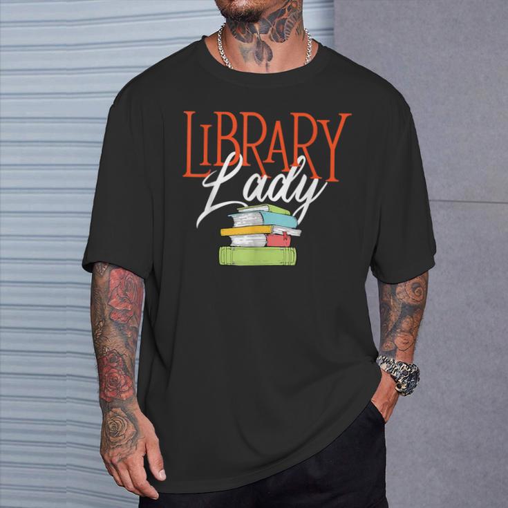 Library Lady Bookworm Books Book Lover School Librarian T-Shirt Gifts for Him
