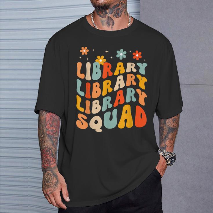 Library Squad Team Librarian Teacher Book Lover Retro Groovy T-Shirt Gifts for Him Library Squad Team Librarian Teacher Book Lover Retro Groovy T-Shirt Gifts for Him