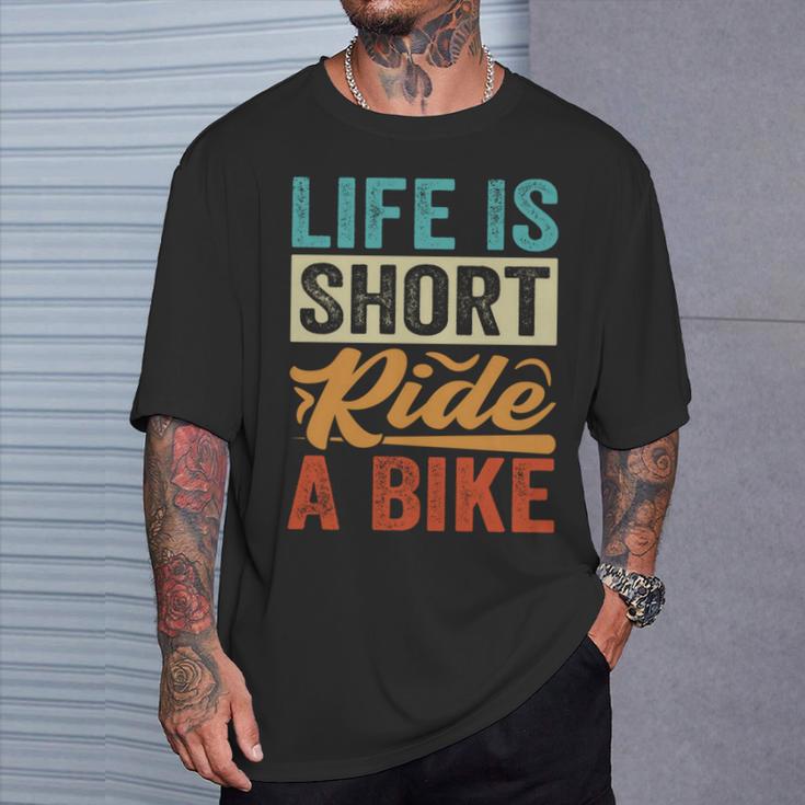 Life Ishort Ride A Bike Motorcycle Rider 長袖tシャツ Tシャツ 彼への贈り物