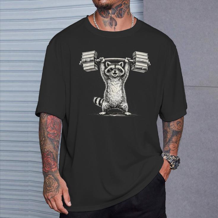 I Lift So I Can Carry More Books Raccoon Reader Workout T-Shirt Gifts for Him I Lift So I Can Carry More Books Raccoon Reader Workout T-Shirt Gifts for Him