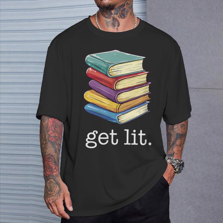 Get Lit Reading Book T-Shirt Gifts for Him Get Lit Reading Book T-Shirt Gifts for Him