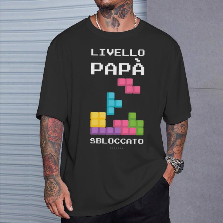 Livello Papàbloccato Maglia Regalo Divertente Neo Papà Maglia A Manica Maglietta Regalos para él