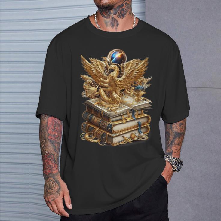 A Lively-Creative Gold Fantasy-Dragon On Story-Books T-Shirt Gifts for Him A Lively-Creative Gold Fantasy-Dragon On Story-Books T-Shirt Gifts for Him