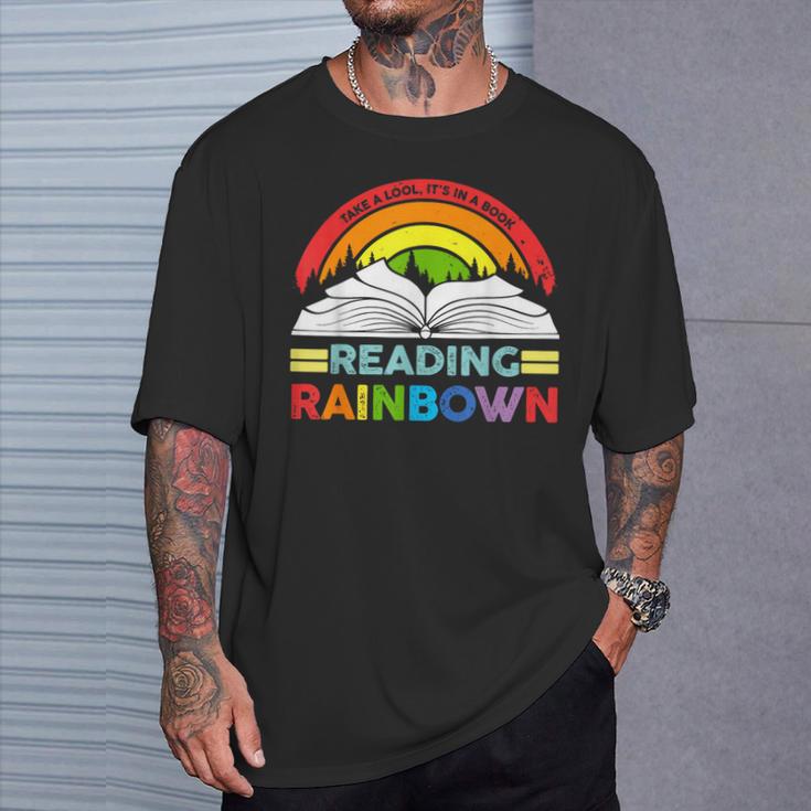 Take A Look It's In A Book Reading Retro Rainbow Vintage T-Shirt Gifts for Him Take A Look It's In A Book Reading Retro Rainbow Vintage T-Shirt Gifts for Him