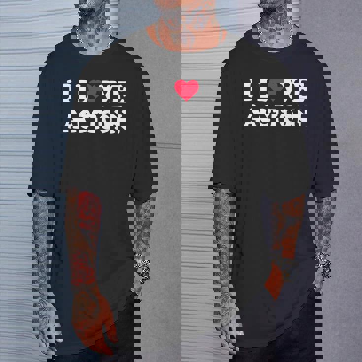 I Love Acton マッチング ガールフレンド&ボーイフレンド アクトン名 長袖tシャツ Tシャツ 彼への贈り物