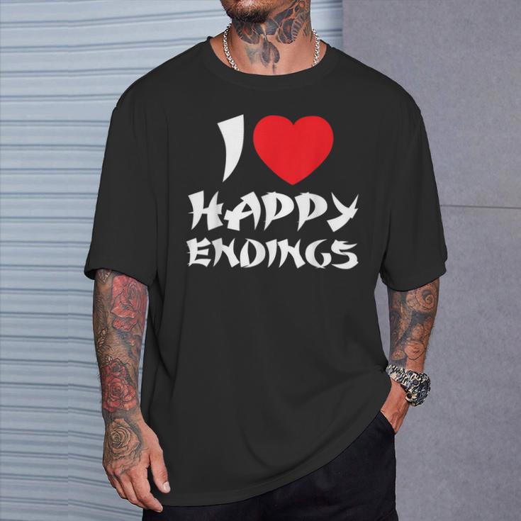 I Love Happy Endings Massage Book Reader Idea T-Shirt T-Shirt Gifts for Him