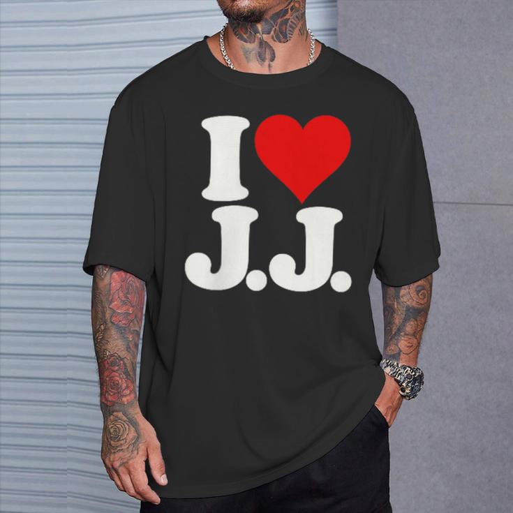 I Love Heart JJ Jj J J イニシャル Tシャツ 彼への贈り物
