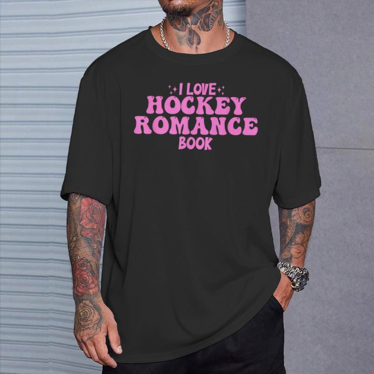 I Love Hockey Romance Book Hockey Lover Bookish Quote T-Shirt Gifts for Him I Love Hockey Romance Book Hockey Lover Bookish Quote T-Shirt Gifts for Him