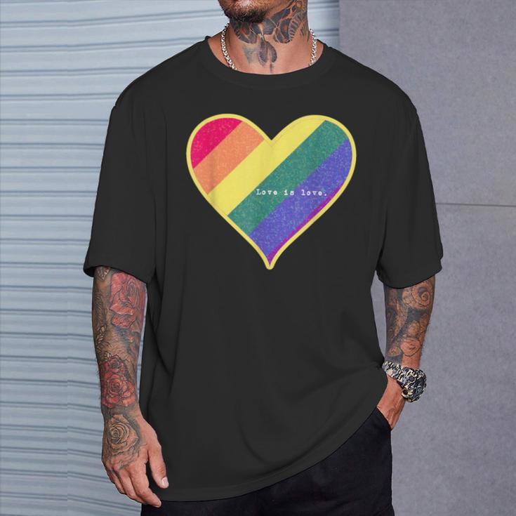 Love Is Love レインボーハート Tシャツ 彼への贈り物