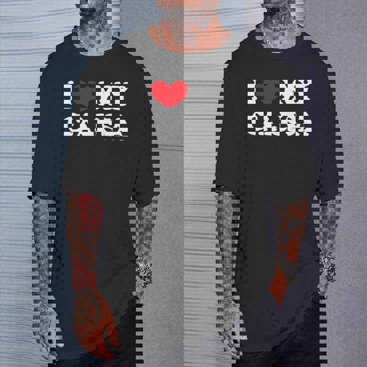 I Love My Cajsa アイ・ラブ・マイ・カジサ 長袖tシャツ Tシャツ 彼への贈り物