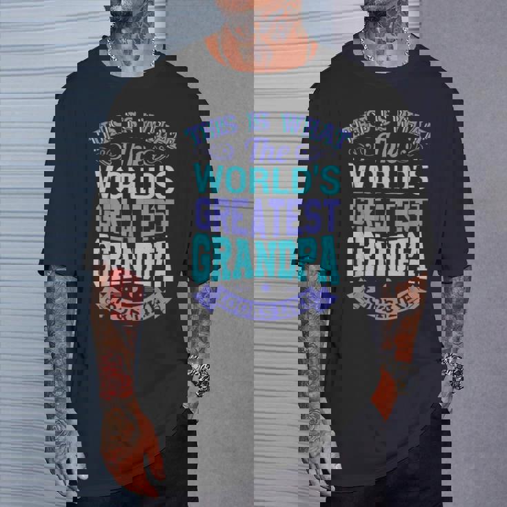 I Love My Grandpa Best Cool Grandpa グラフィックイラスト Tシャツ 彼への贈り物