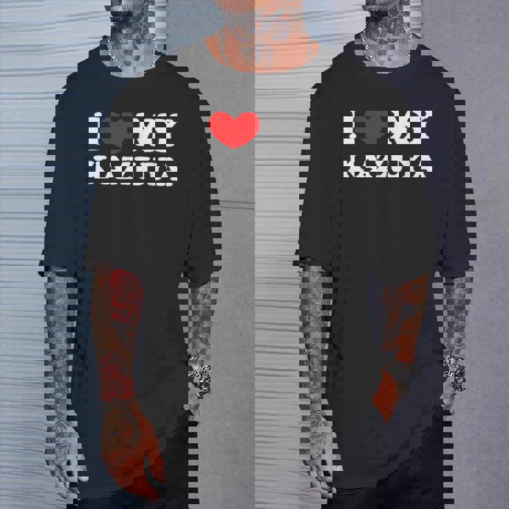 I Love My Kazuya 私はカズヤを愛しています Tシャツ 彼への贈り物