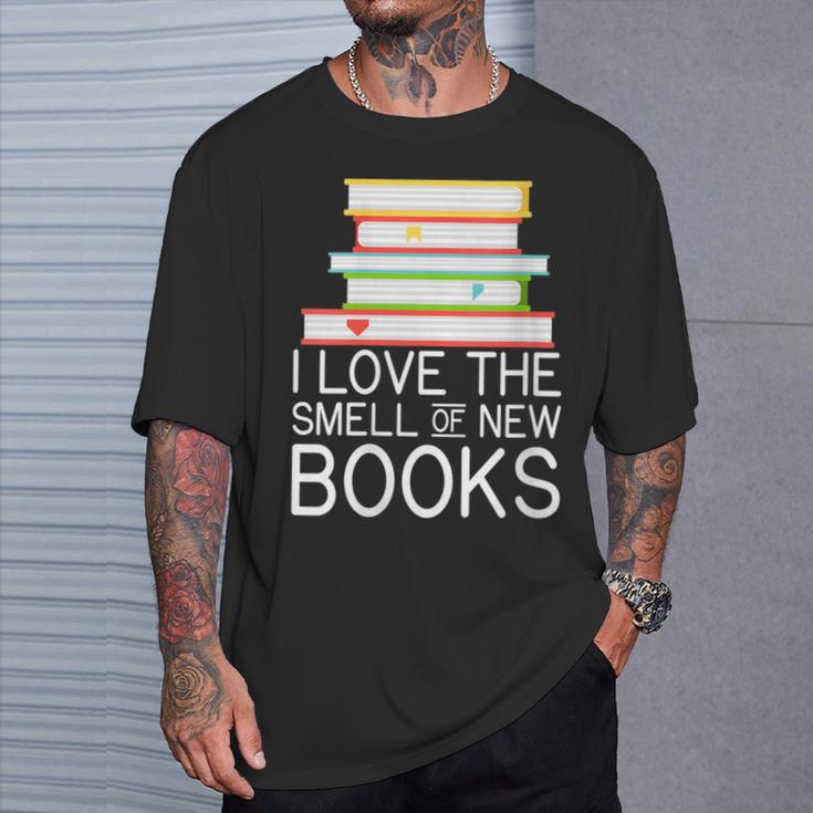 I Love The Smell Of New Books Book Lover T-Shirt Gifts for Him