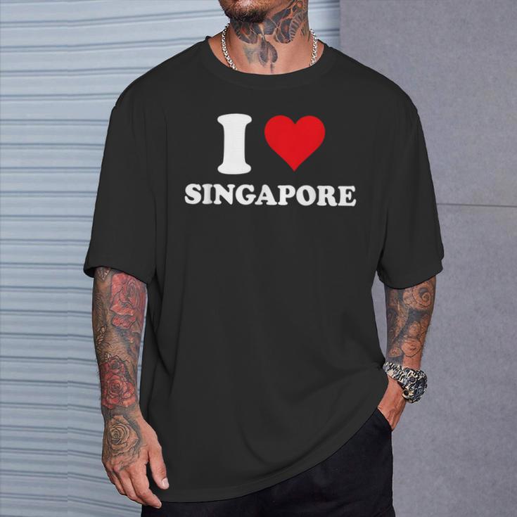 I Loveingapore Heart シンガポールギフト Tシャツ 彼への贈り物