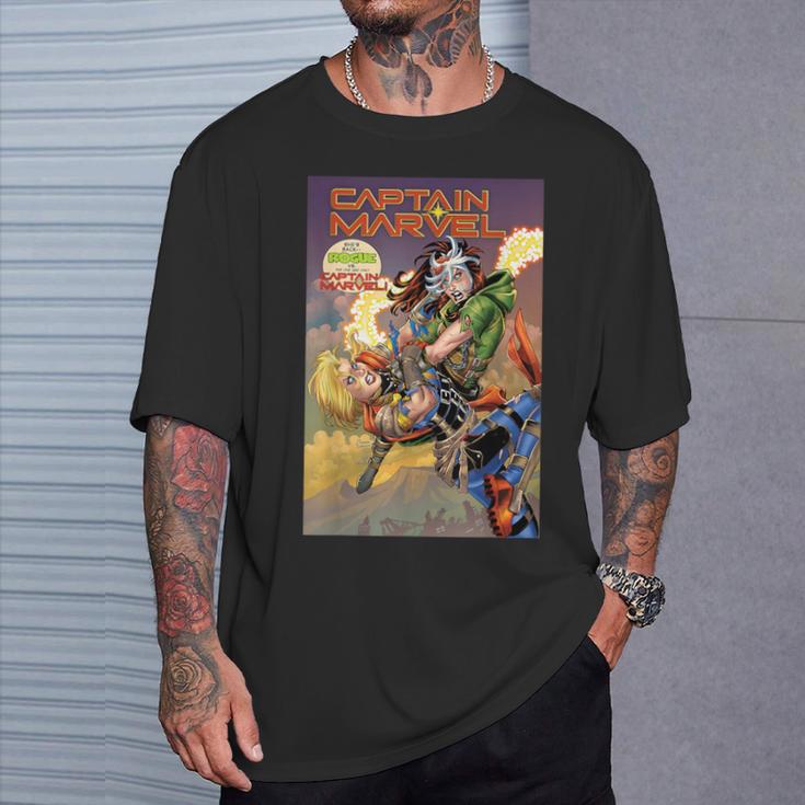 Marvel Captain Marvel Versus Rogue Revenge Comic Book Cover T-Shirt Gifts for Him
